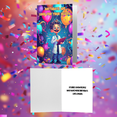 Funny Birthday Card – Birthdays Are Good for Your Health