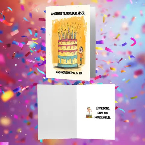 Another Year Older, Wiser, and Distinguished – Funny Birthday Greeting Card - JazzyCrafting
