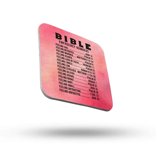 Bible Emergency Numbers Coaster, Inspirational Gift, Christian Home Décor - JazzyCrafting
