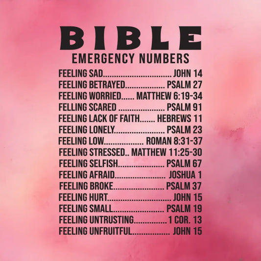 Bible Emergency Numbers Coaster, Inspirational Gift, Christian Home Décor - JazzyCrafting
