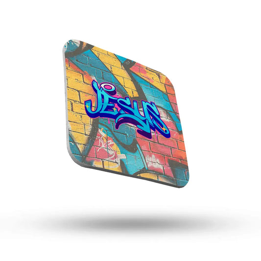 Christian Jesus Graffiti Coaster - JazzyCrafting