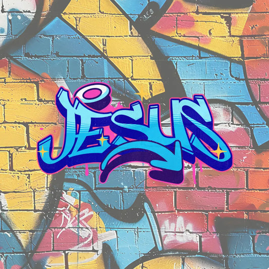 Christian Jesus Graffiti Coaster - JazzyCrafting