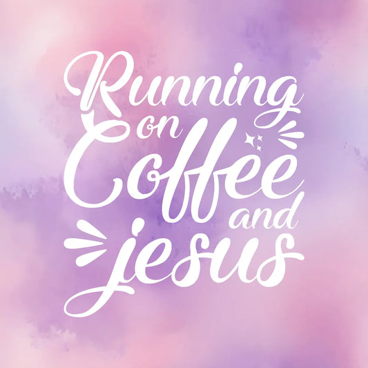Coaster - Running On Coffee and Jesus Inspirational Square Coaster - JazzyCrafting