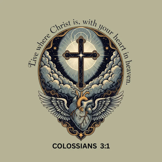 Colossians 3:1 Coaster: Heavenly Heart Christian Cross & Dove - JazzyCrafting